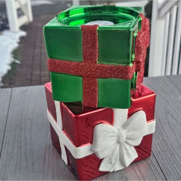 Bath & Body Works STACKED PRESENTS 3 Wick Candle Pedestal Holder Metallic NEW - Picture 16 of 16